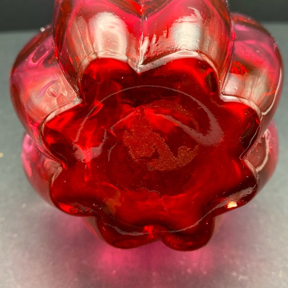 Inverted Coin Dot Cruet With Overlay Clear Ribbed Handle & Stopper - Picture 8 of 11